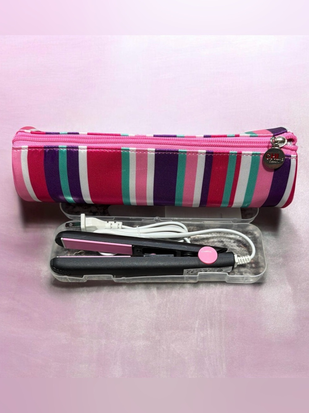 CHI Thermal Heat Resistant Travel Pouch & Mini Flat Iron Set NEW